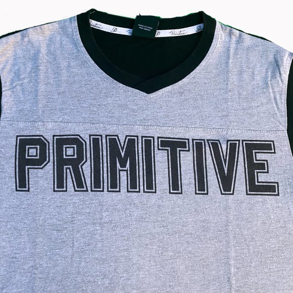Primitive Apparel V-Neck T-Shirt Size M Black Grey - Picture 3 of 3